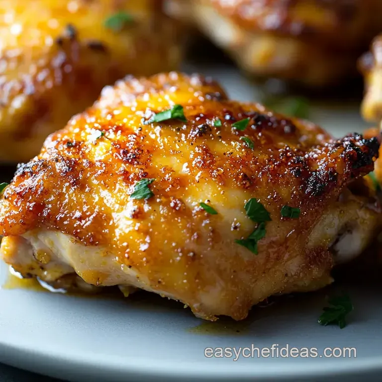 Crispy Oven-Baked Chicken Thighs presentation