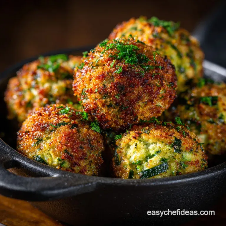 Goldencrusted Parmesan Zucchini Meatballs the Summer Supper Hero presentation