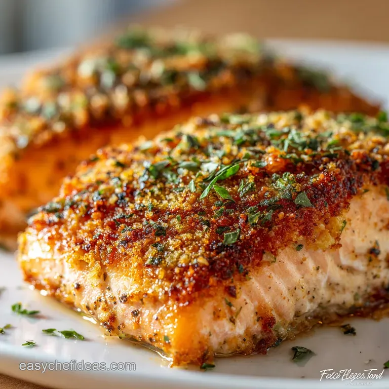 Crispy ParmesanBasil Crusted Salmon Ready in a Jiffy