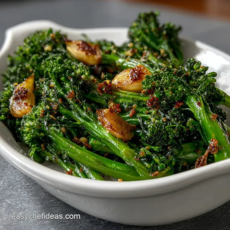 Roasted Broccoli Rabe: Crispy Rapini with Lemon presentation