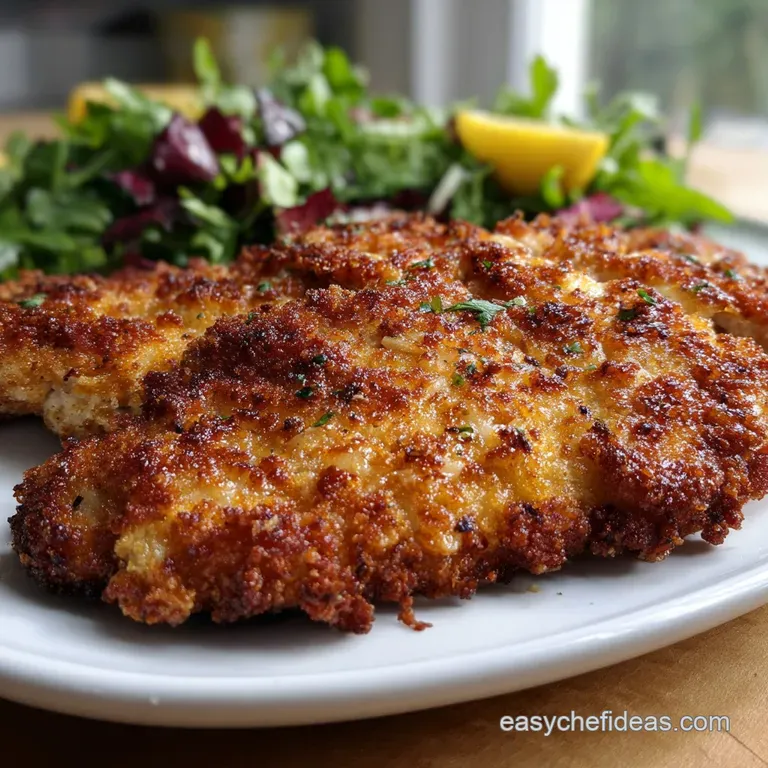 Turkey Cutlets Parmesan Crust: Crispy Milanese presentation