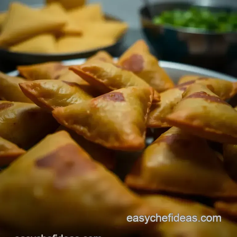 Crispy Veggie Samosas with Spiced Potatoes presentation