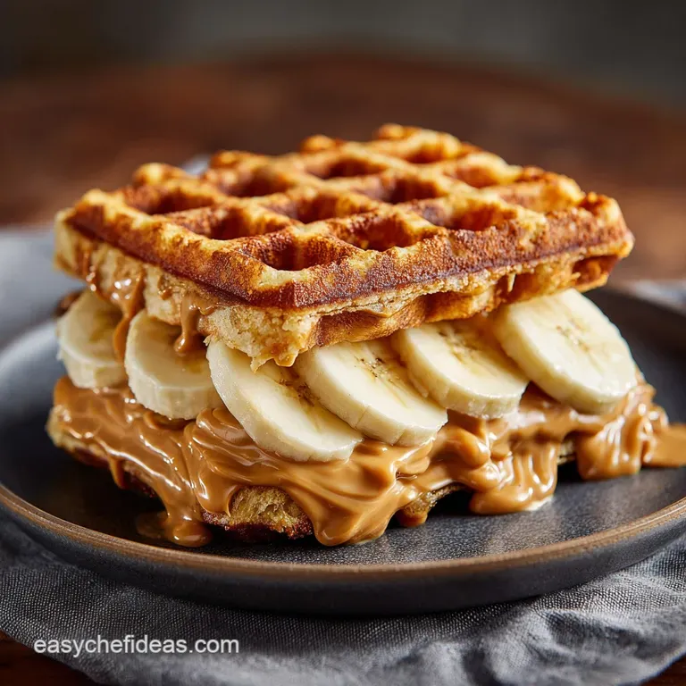 The Kings Crispy Crunch Waffle Sandwich Peanut Butter and Banana Edition