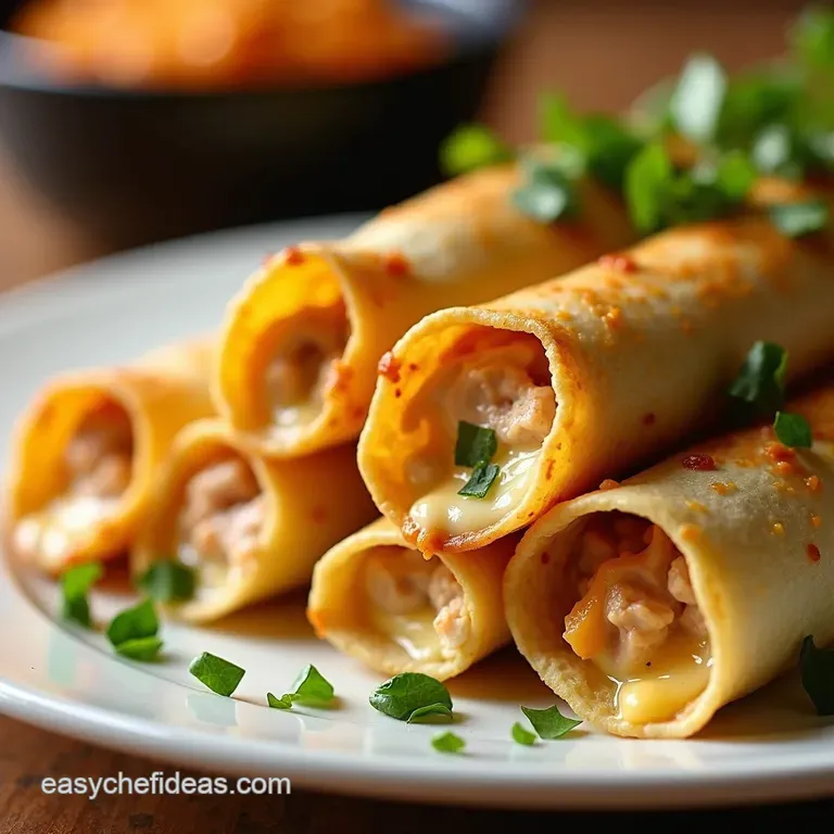 Crockpot Cream Cheese Chicken Taquitos presentation