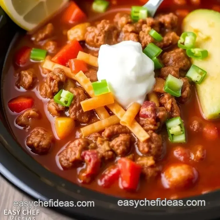 Crockpot Ground Beef Taco Soup presentation