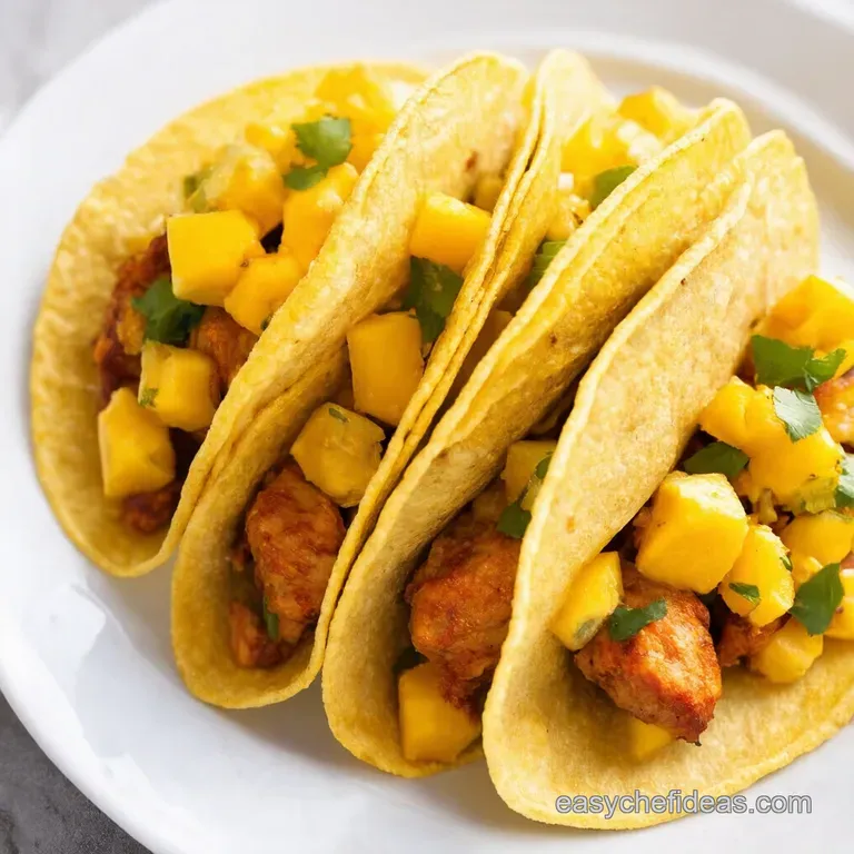 Crockpot Mango Salsa Chicken Tacos