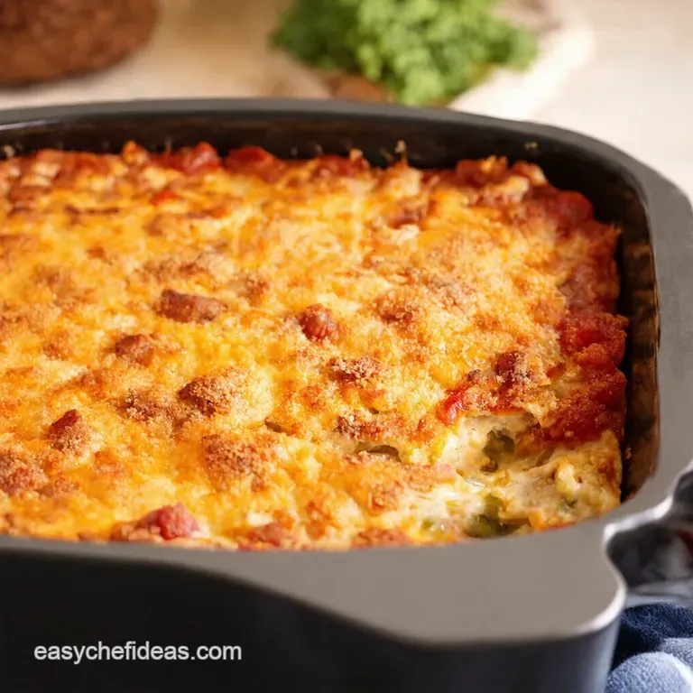Crockpot Pizza Casserole an Easy Weeknight Winner presentation