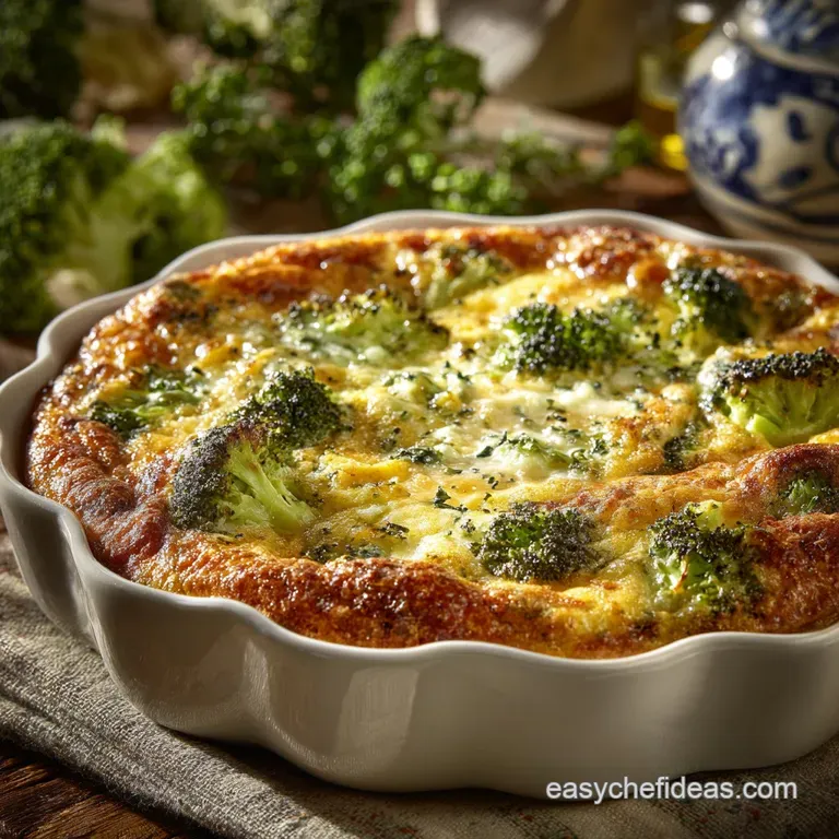 Crustless Broccoli Cheddar Quiche: Easy Cheesy Egg Bake presentation