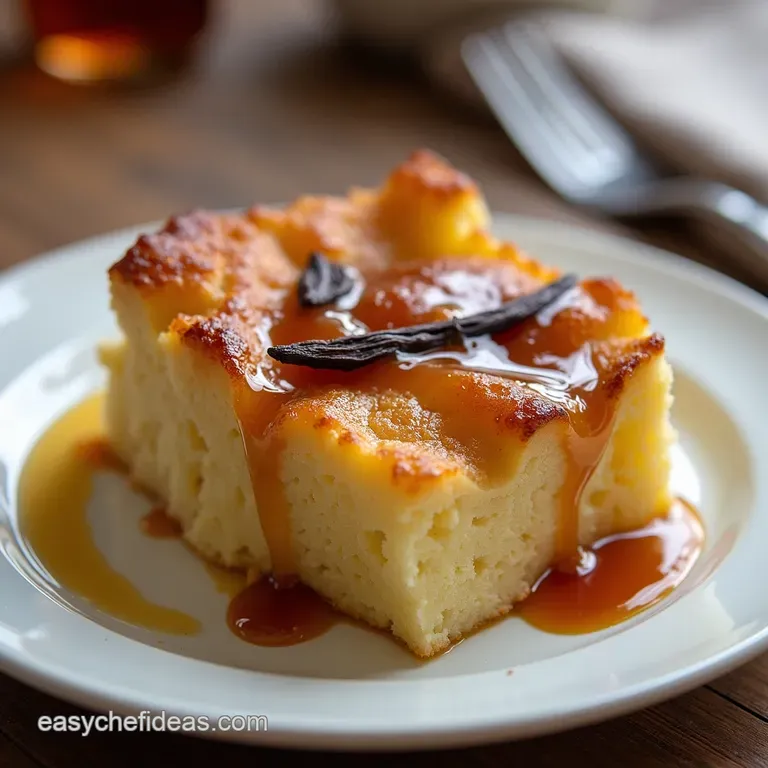 The Ultimate Comfort Brioche Bread Pudding with Vanilla Bean and Warm Bourbon Drizzle
