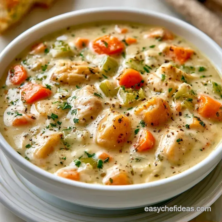 A white ceramic bowl of velvet-smooth white soup topped with fresh parsley, set on a rustic linen cloth with a silver spoon.