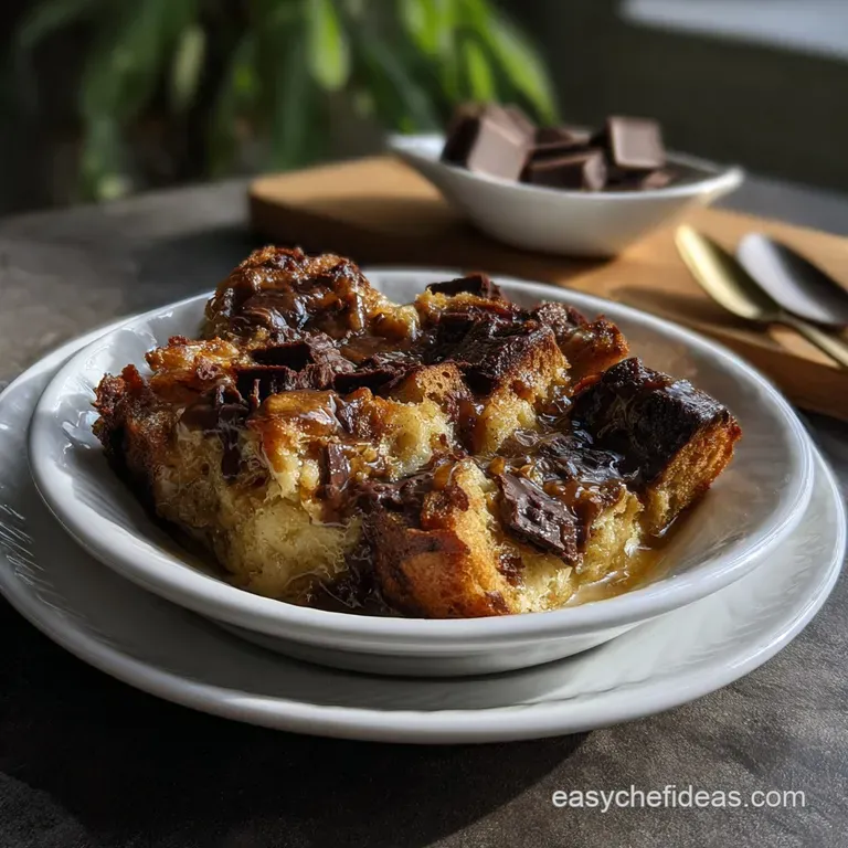 Dark Chocolate Chunk Bread Pudding Recipe