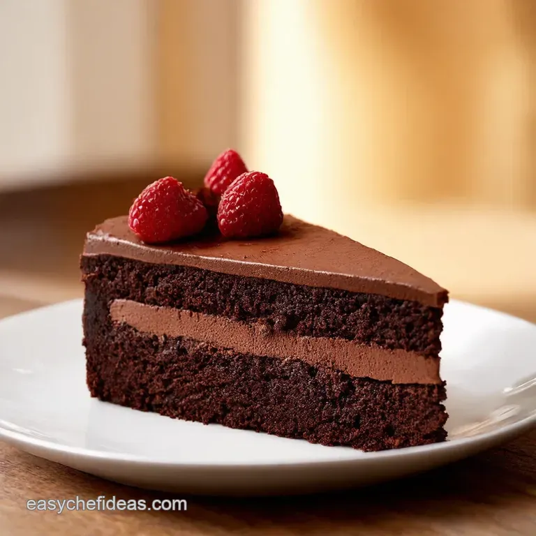 Decadent Chocolate Mousse Cake presentation