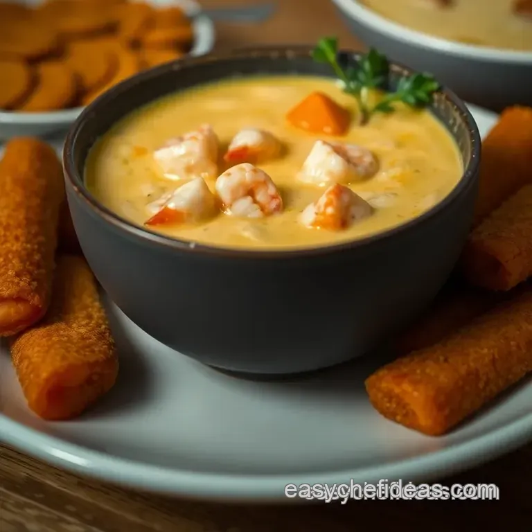 Decadent Shrimp and Crab Bisque presentation