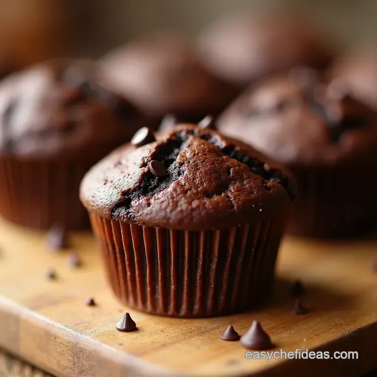 Double Chocolate Delight Easy Chocolate Chocolate Chip Muffins presentation