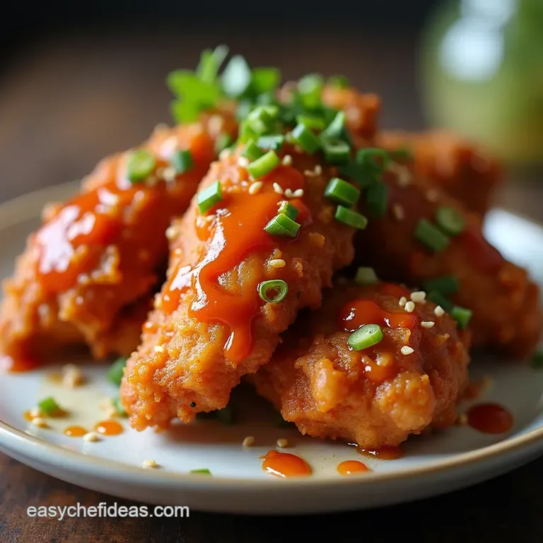 Seoul Sizzler The DoubleFried Crispy Korean Chicken with Sticky Gochujang Glaze