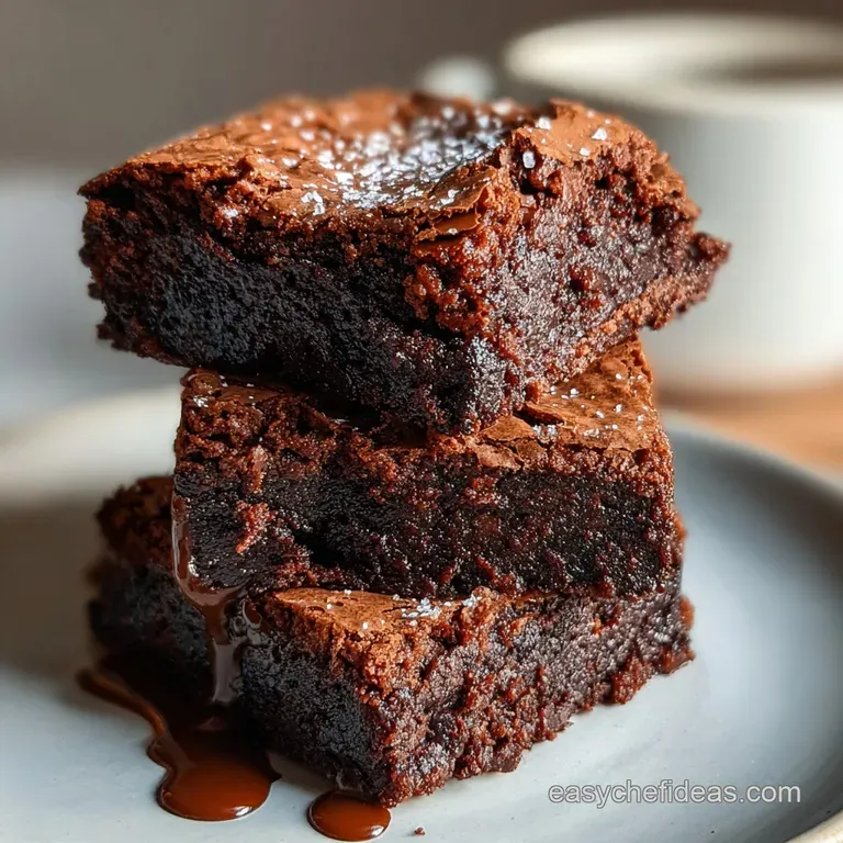 Elegant brownie presentation; dusted with cocoa powder, adorned with fresh raspberries, and drizzled with melted chocolate.