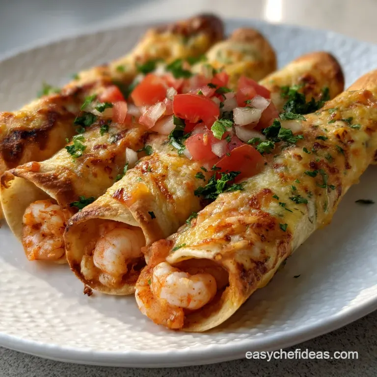 The Best Easy Baked Shrimp Taquitos Recipe presentation