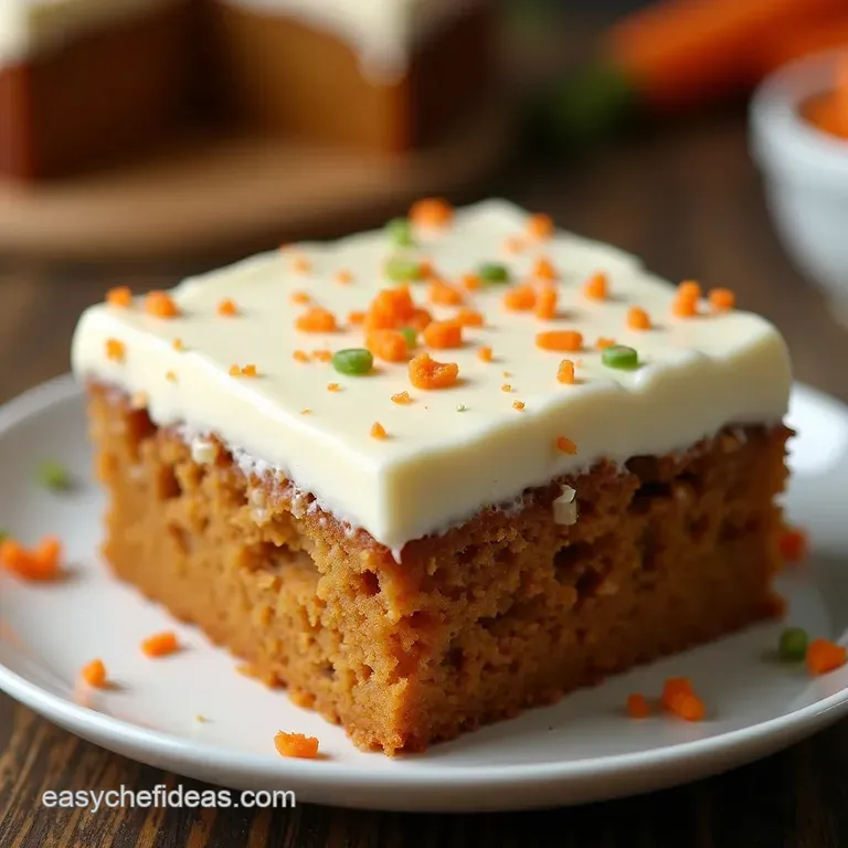 The Proper Job Carrot Sheet Cake with Tangy Cream Cheese Frosting presentation
