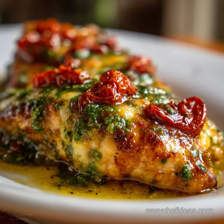 Baked Pesto Chicken with Mozzarella Quick Weeknight Italian Meal presentation