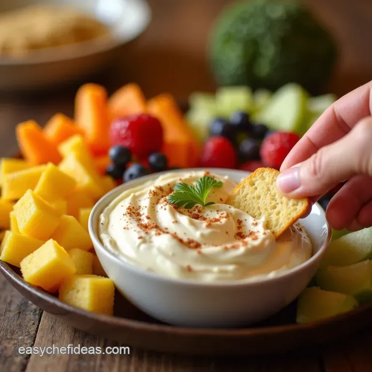 The No Fuss All Fuss Cream Cheese Fruit Dip Ready in 10 Minutes presentation
