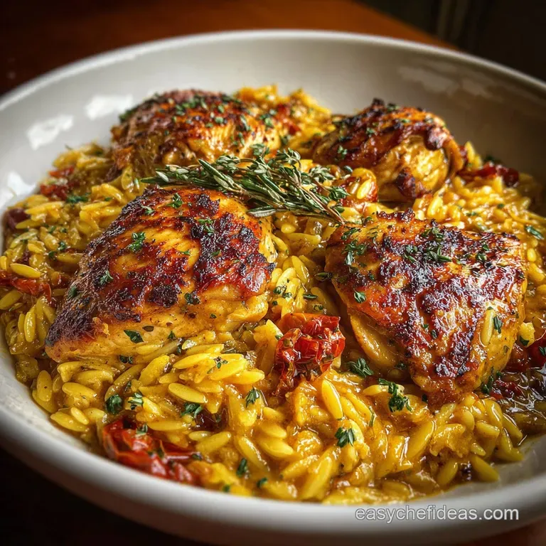 Plated chicken and squash. Juicy chicken glistens; tender squash pieces show slight caramelization. Fresh herbs and cracke...