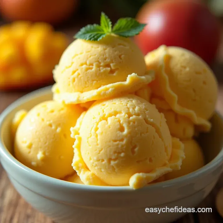 Nochurn Sunshine the Easiest Ever Creamy Mango Ice Cream presentation