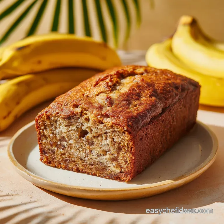 A warm slice of banana bread, drizzled with honey, resting on a rustic wooden board with a sprinkle of cinnamon.