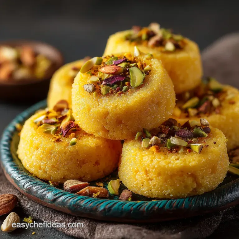 The Golden Touch Easy Homemade Kesar Peda Instant Saffron Milk Fudge presentation