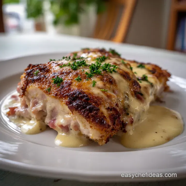 Chicken Cordon Bleu: Easy Skillet Dijon Sauce presentation