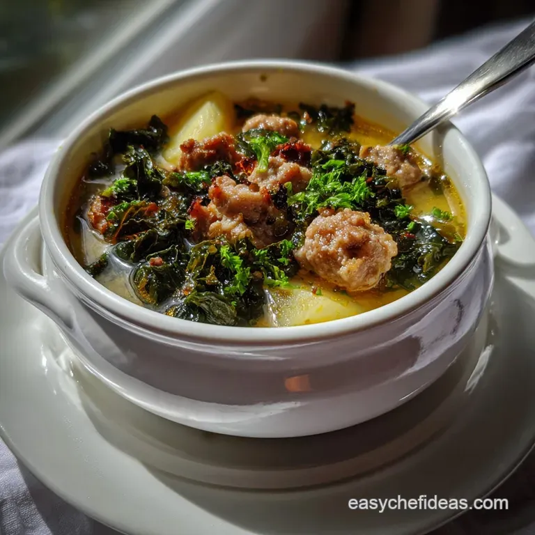 Easy Kale and Potato Soup with Turkey: Smoky & Bright presentation