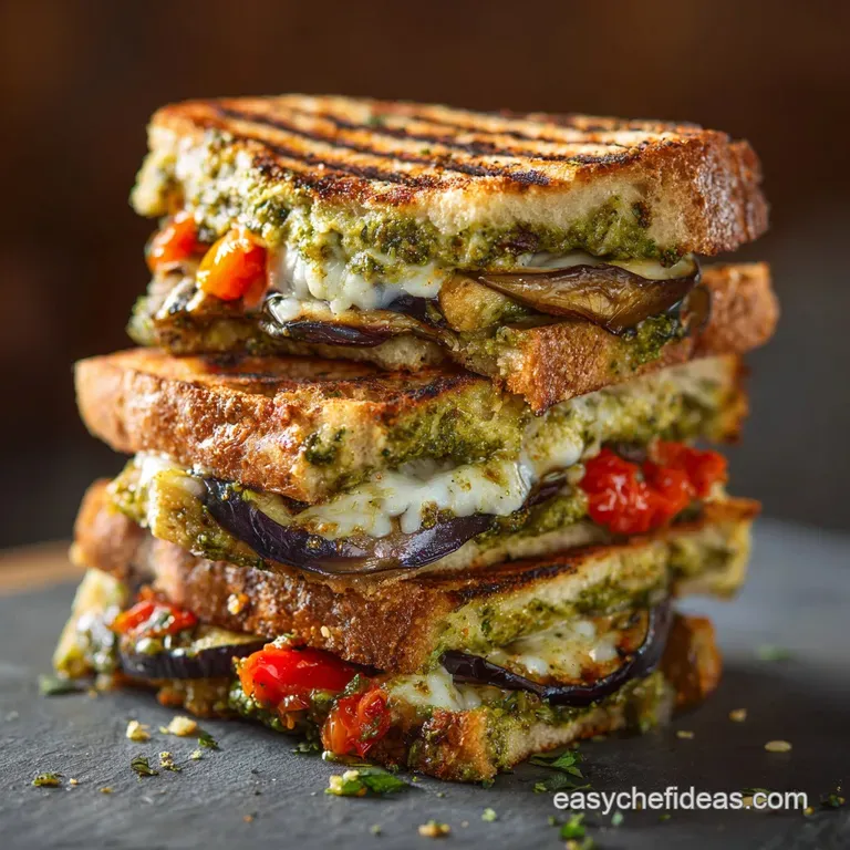 Eggplant Panini with Pesto: The Mediterranean Crunch