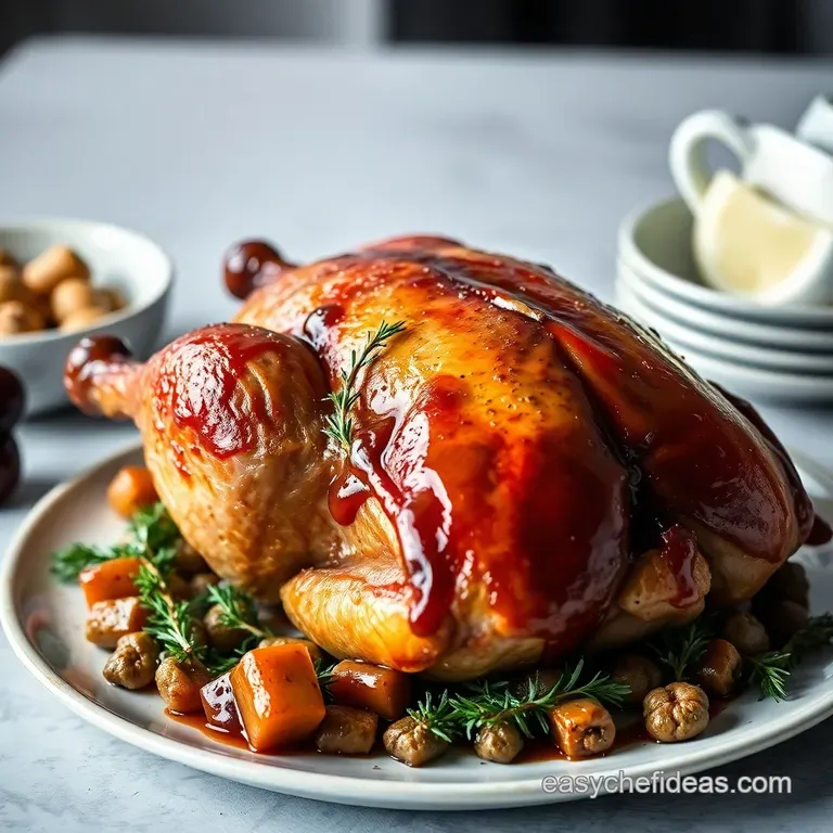 Festive Roasted Goose with Spiced Cranberry Glaze