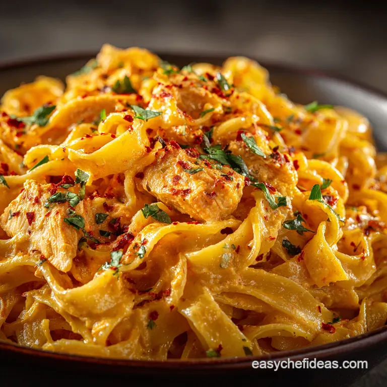 Fiery Dragon Noodles Spicy Creamy Pasta Perfection presentation