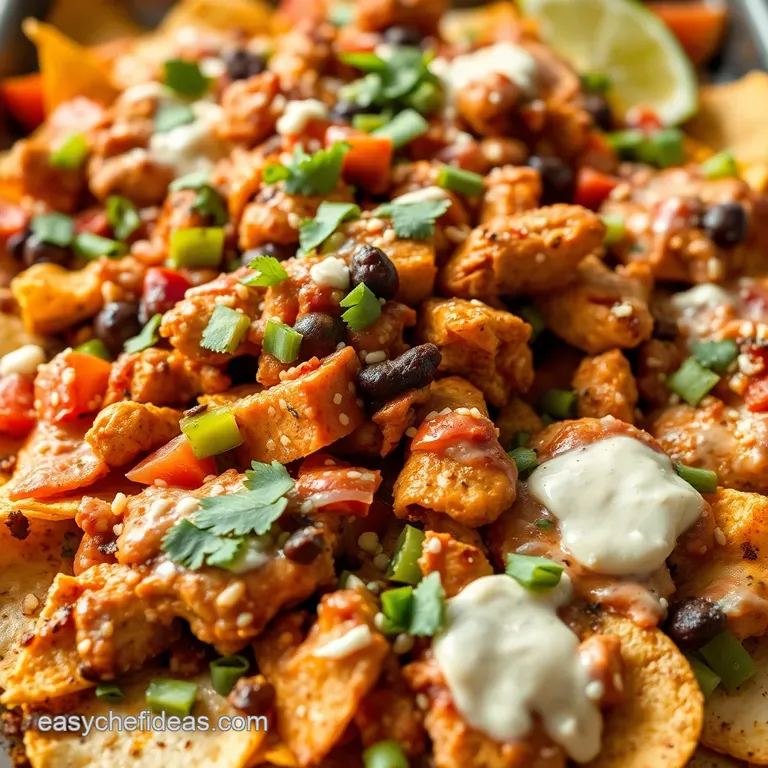 Fiesta Chicken Fajita Nachos Sheet Pan Perfection presentation