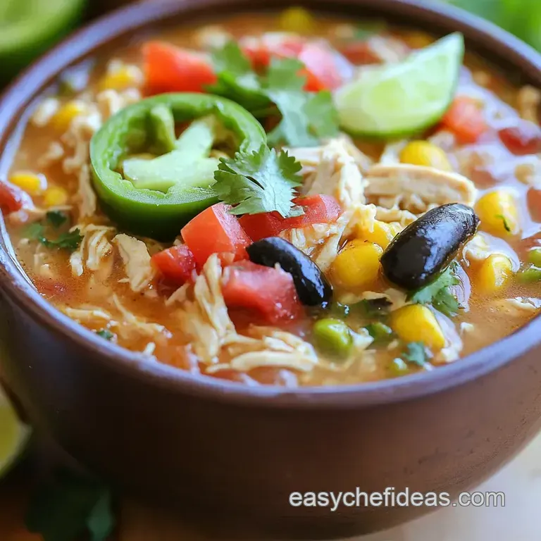 Fiesta in a Bowl: Easy Chicken Tortilla Soup presentation