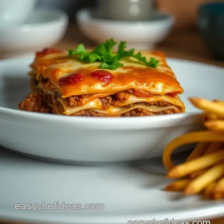 Fiesta Lasagna: Mexican Lasagna with Noodles presentation