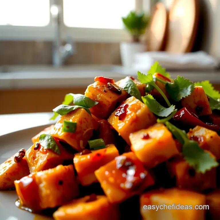 Firecracker Chilli Paneer Crispy Paneer Tossed in Tangy Spicy Indochinese Sauce presentation
