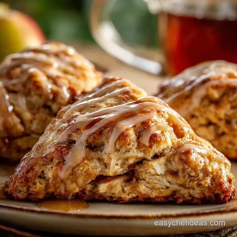 Apple Scones with Spiced Glaze: Achieving the Flaky Autumn Crumb presentation