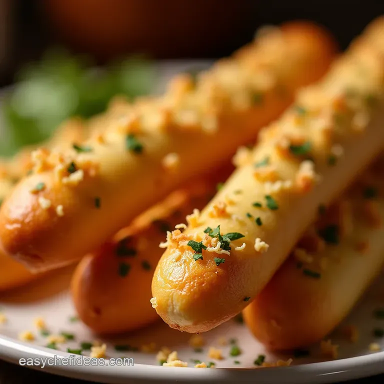 Ultimate Tavernstyle Garlic Butter Breadsticks with Parmesan Crunch presentation