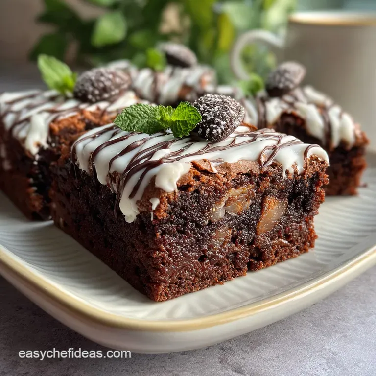 Chocolate brownie footballs on a white plate; creamy white icing laces add dimension to the rich, dark squares. A sweet tr...