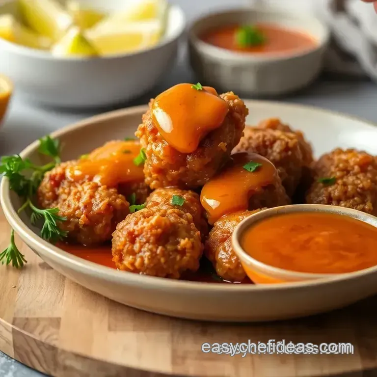 Crispy Fry Chicken with Sweet Orange Sauce presentation