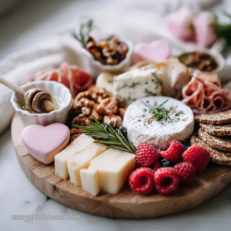 Galentines Charcuterie Board Idea That Feels Extra Cute with Heart-Shaped Cheeses
