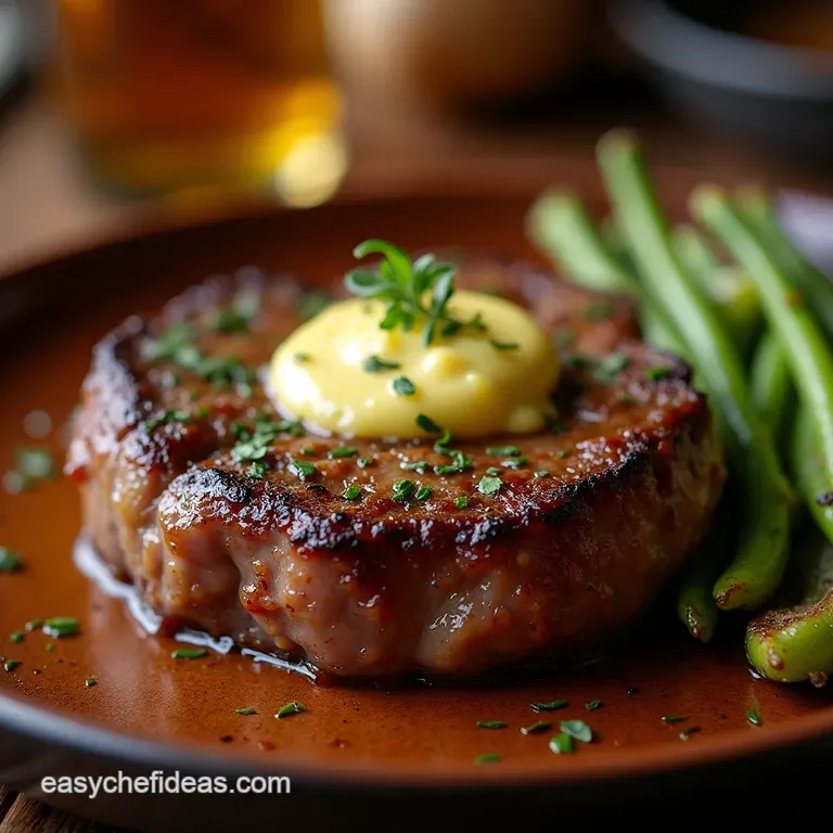The Perfect Pubstyle Pan Seared Steak with Herbed Garlic Butter presentation
