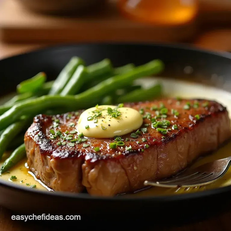 The Showstopper Perfectly Panseared Garlic Butter Steak with Herb Basting presentation
