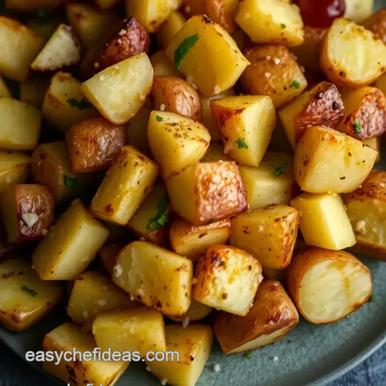 Garlic & Herb Smashed Potatoes presentation