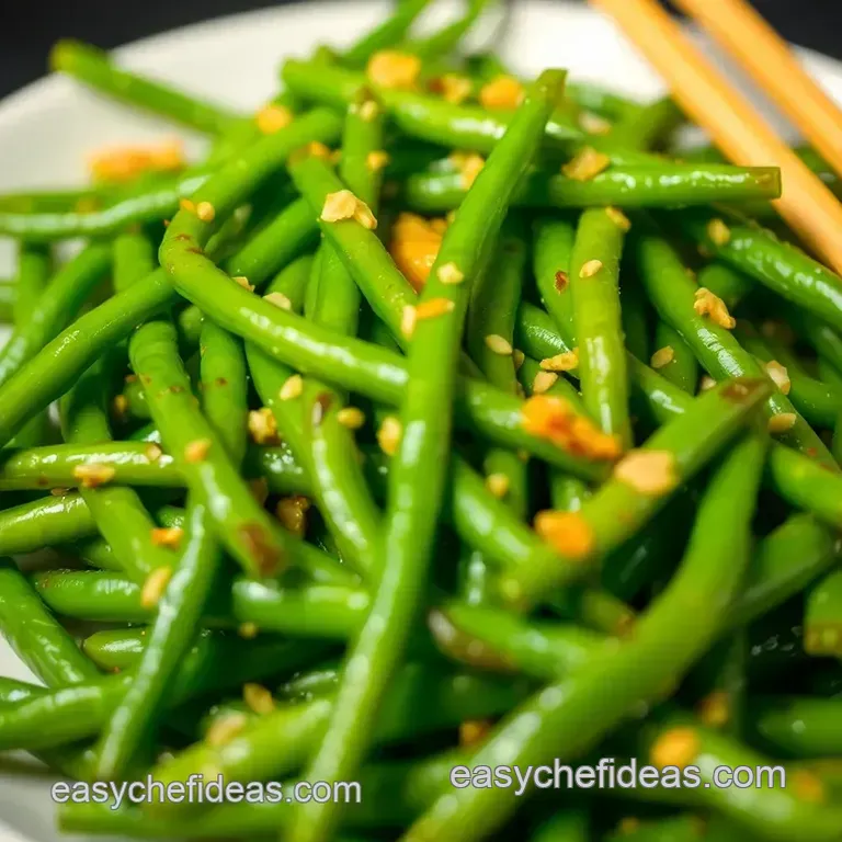 Garlicky Green Beans with Soy-Ginger Sauce presentation