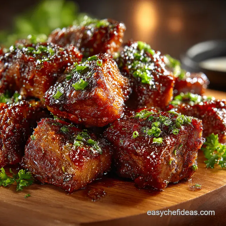 Garlicky Honeykissed Beef Bites presentation