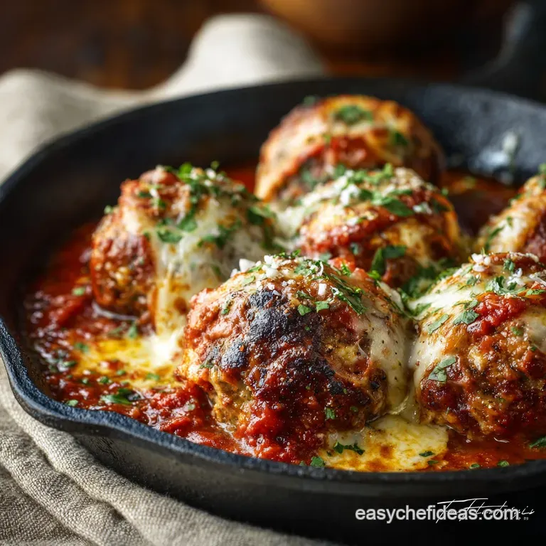 Giant Turkey Meatball Parmesan Supersized Succulent and Baked in Sauce