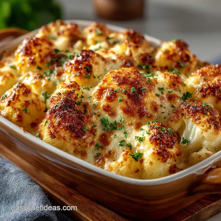 The Ultimate Golden Cheesy Cauliflower Bake presentation