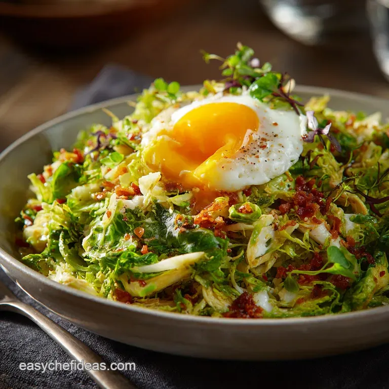 The Alpine Crunch Shaved Brussels Sprout Salad with Grated Egg presentation